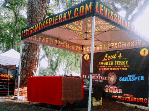 Levi's selling beef jerky at a Yankee Town event